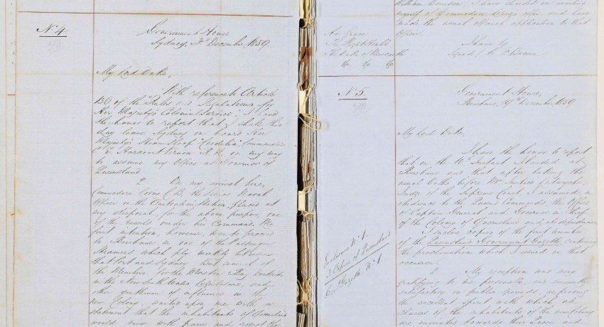Queensland's Founding Documents: Letterbooks of the Governor of Queensland from 1859